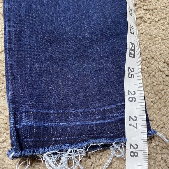 Banana Republic High Rise Skinny stretch Jeans Women's 30/10 Dark Wash Raw Hem - Picture 8 of 8